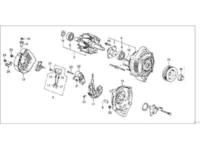 Honda 06311-PE7-661RM Alternator Assembly (Reman)