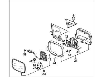 Honda 76250-SV2-A25ZM Mirror Assembly, Driver Side Door (San Marino Red) (R.C.)