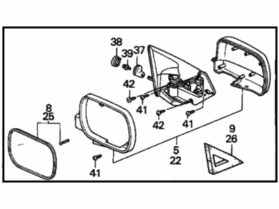 Honda 76200-SV2-A02 Mirror Assembly, Passenger Side Door