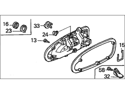 Honda 72180-SV4-013ZA Handle Assembly, Left Front Door (Outer) (Sage Green Metallic)