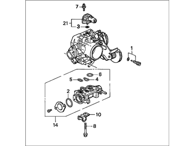 Honda 16400-P0A-A60 Body Assembly, Throttle (Gr31B)