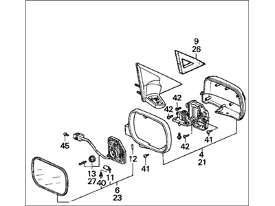 Honda 76200-SV2-A25ZE Mirror Assembly, Passenger Side Door (Frost White) (R.C.)