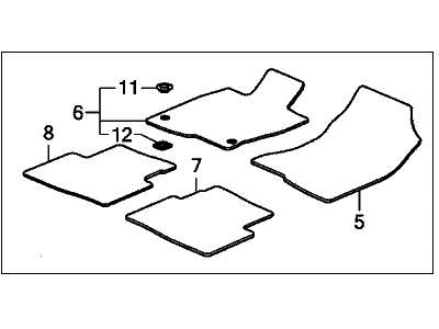 Honda 83600-TEG-A01ZA Floor Mat Set *NH900L* (DEEP BLACK)