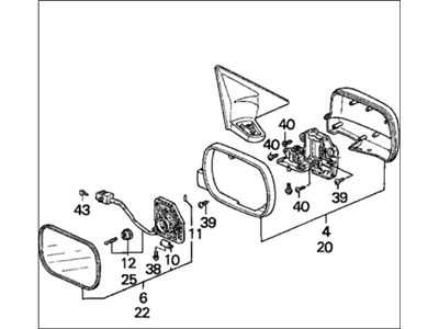 Honda 76250-SV4-A23ZL Mirror Assembly, Driver Side Door (Starlight Black Pearl) (R.C.)