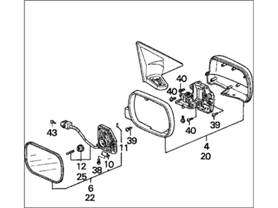 Honda 76250-SV4-A23ZD Mirror Assembly, Driver Side Door (Frost White) (R.C.)