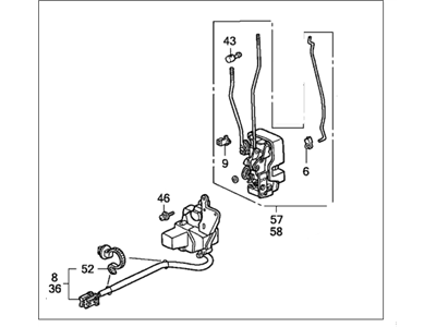 Honda 72150-SY1-X01 Lock Assembly, Left Front Power Door