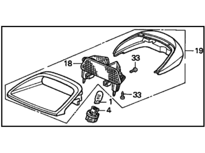 Honda 34270-SV4-A01ZB Light Assy., High Mount Stop *NH178L* (EXCEL CHARCOAL)