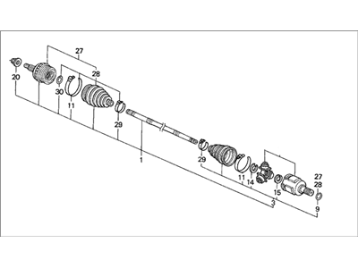 Honda 44010-SV7-A60 Driveshaft Set, Passenger Side