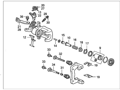 Honda 43019-SY8-A02 Caliper Sub-Assembly