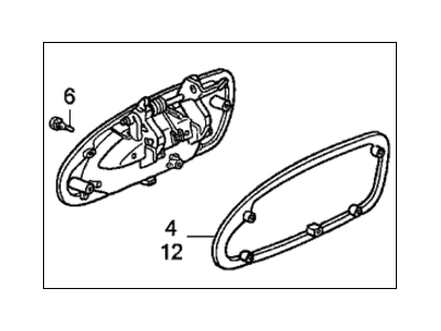 Honda 72680-SV1-A00ZG Handle Assembly, Left Rear (Outer) (Cashmere Silver Metallic)