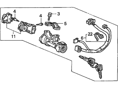 Acura 35100-SV4-A02 Lock Assembly, Steering