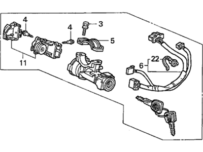 Honda 35100-SV4-A02 Lock Assy., Steering