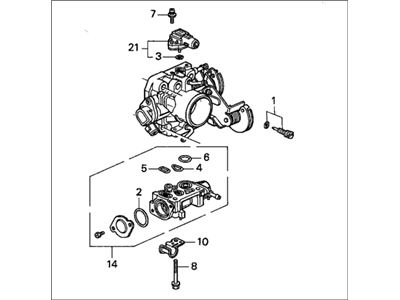 Honda 16400-P0J-L51 Body Assembly, Throttle (Gr41B)