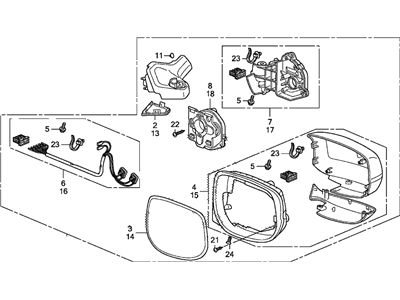Honda 76250-TM8-315ZA Mirror Assembly Driver Side (Cerulean Blue Metallic)