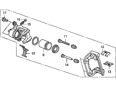 Acura 43018-SXS-000 Caliper Sub-Assembly, Right Rear