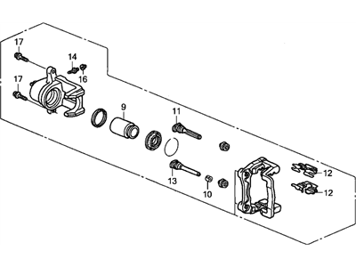 Acura 43018-S3V-A00 Caliper Sub-Assembly, Right Rear