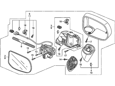 Honda 76200-SNA-A01ZA Mirror Assembly, Passenger Side Door (Royal Blue Pearl) (R.C.)