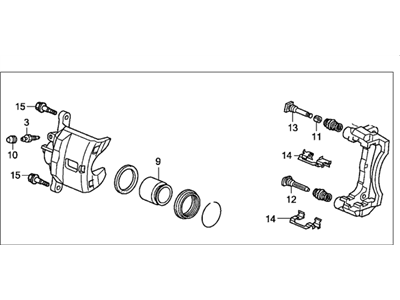 Honda 45019-SNE-A10 Caliper Sub-Assembly, Left Front