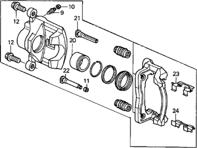 Honda 45018-S9A-E00 Caliper Sub-Assembly, Passenger Side