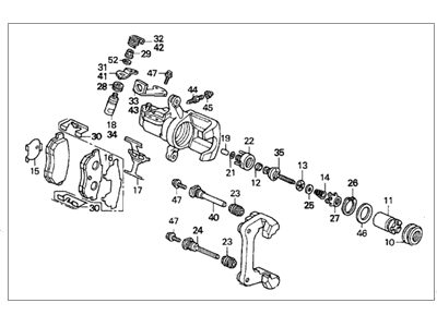 Honda 43019-S04-013 Caliper Sub-Assembly, Left Rear
