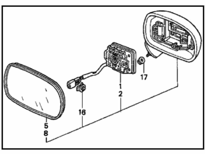 Honda 76200-SR2-A12ZE Mirror Assembly, Passenger Side Door (Granada Black Pearl) (R.C.)