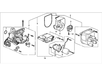 Honda 30100-P30-006 Distributor Assembly (Td-44U) (Tec)