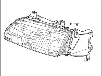 Honda 33151-SX0-A02 Headlight Unit, Driver Side