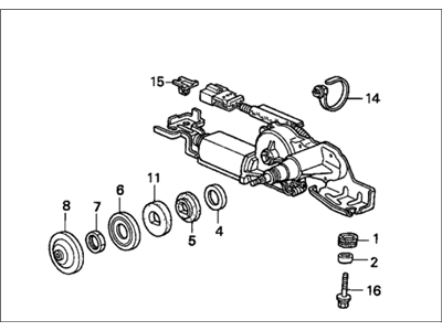 Honda 76700-SM5-A01 Motor Assembly, Rear Windshield Wiper