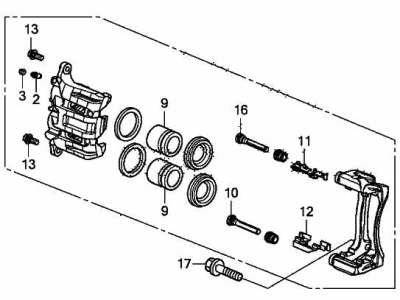 Honda 45019-TLA-A50 Front Caliper Sub Assembly
