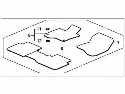 Honda 83600-TLA-A01ZA Floor Mat Set *NH900L* (DEEP BLACK)