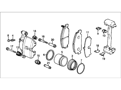 Honda 45210-SH3-A06 Caliper Assembly, Passenger Side (Akebono)