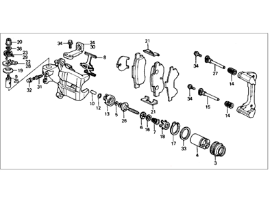 Acura 43210-SK7-023 Caliper Assembly, Right Rear (7Clp-13S) (Nissin)