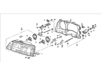 Honda 33150-SH3-A03 Headlight Assembly, Driver Side