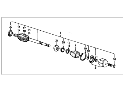 Honda 44305-SH3-A21 Driveshaft Assembly, Passenger Side