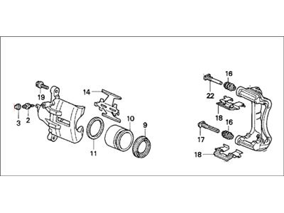 Honda 45018-SS0-A00 Caliper Sub-Assembly, Right Front