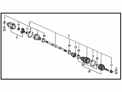 Honda 44011-SS0-030 Shaft Set, Driver Side