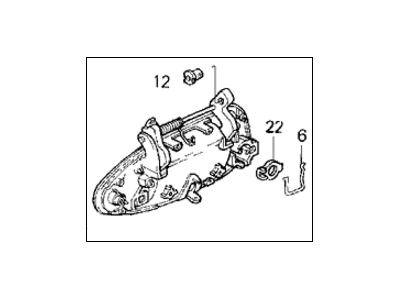 Honda 72180-SS0-013ZH Handle Assembly, Left Front (Outer) (Milano Red)