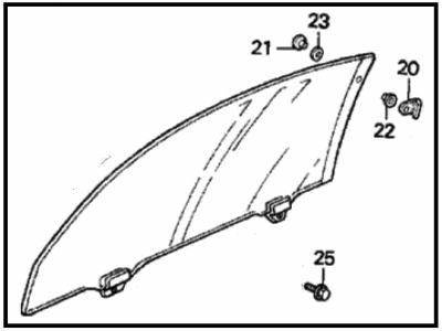 Honda 73300-SS0-A00 Glass Assy., R. FR. Door (Green)