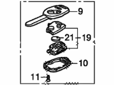 Honda 35111-SHJ-305 Key, Immobilizer & Transmitter(Blank)