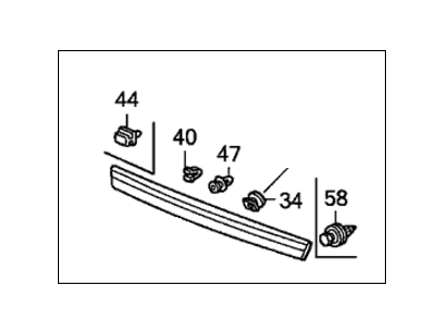 Honda 74892-SHJ-A61ZA Molding Set, RR. License *B518P* (MIDNIGHT BLUE PEARL)