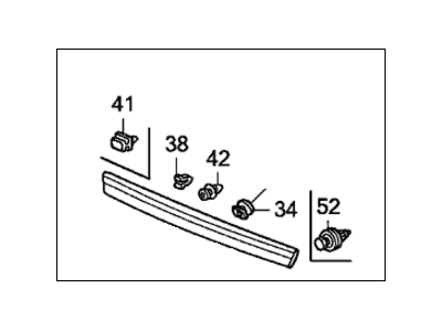 Honda 74890-SHJ-A31ZA Garnish Assembly, Rear License (Ocean Mist Metallic)
