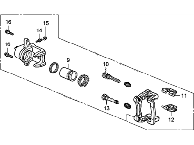Honda 43018-SHJ-A01 Caliper Sub-Assembly, Right Rear