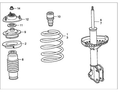 Honda 51602-SHJ-A69 Shock Absorber Assembly, Left Front (Pink)