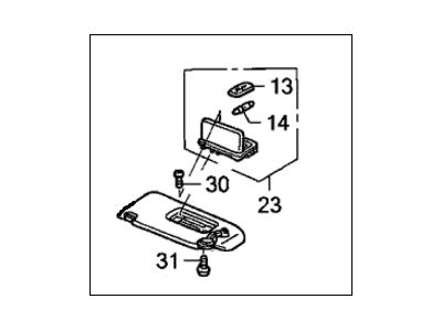 Honda 83280-SHJ-A12ZA Sunvisor Assembly, Driver Side (Olive) (Mirror)