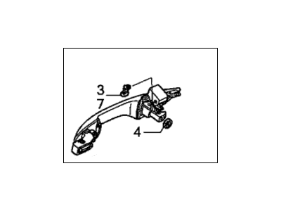 Honda 72680-SHJ-A11ZB Handle Assembly, Driver Side Slide Door (Outer) (Ocean Mist Metallic)