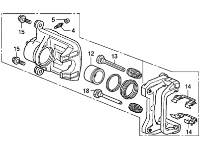 Honda 45019-S2A-003 Caliper Sub-Assembly, Left Front