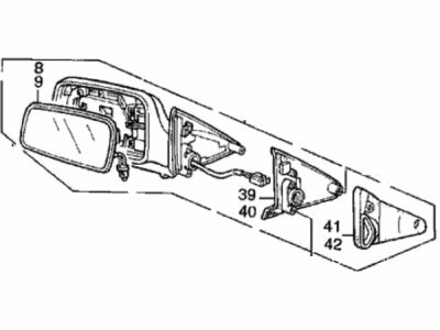 Honda 76250-SF1-A14 Mirror Assembly, Driver Side Door (R.C.)