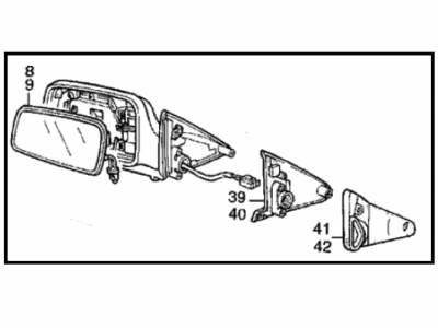 Honda 76200-SF1-A13 Mirror Assembly, Passenger Side Door (R.C.)