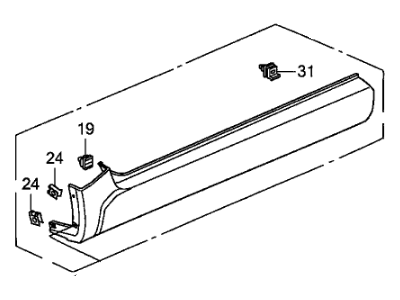 Honda 71800-SCV-A50ZA Garnish Assy., R. FR. Side Sill *NH533* (BUMPER DARK GRAY)