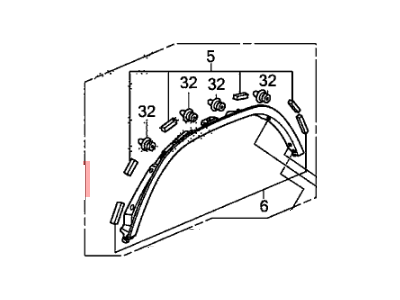 Honda 74125-SCV-A50ZA Protector, R. RR. Wheel Arch *NH533* (BUMPER DARK GRAY)
